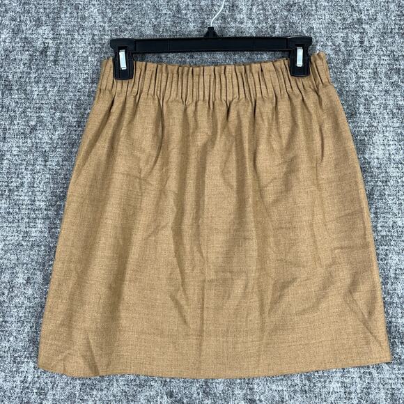 J.Crew Skirt Womens 2 Tan Wool Sidewalk Lined Short Mini Business Formal - Picture 2 of 10